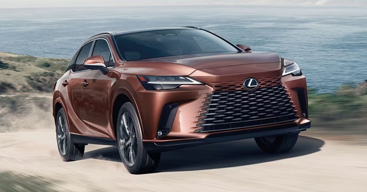 a Lexus rx on a dusty road