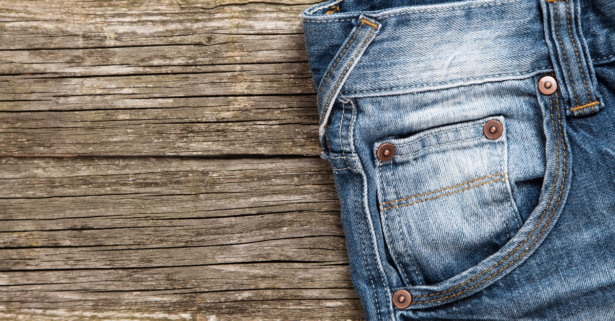 jeans on wooden background