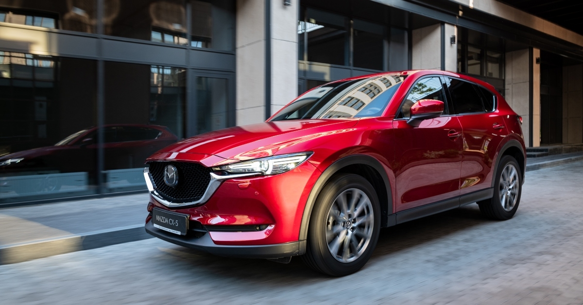 mazda cx-5 driving downtown