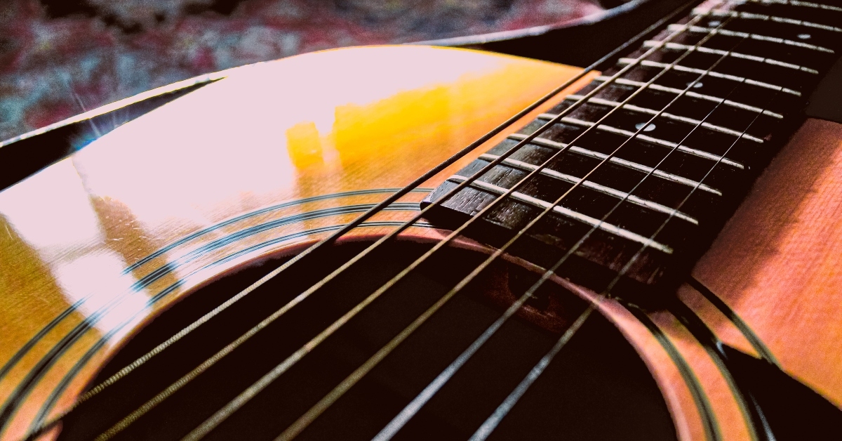 acoustic wooden guitar