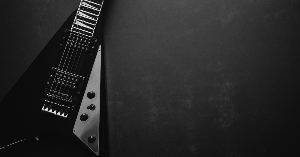 black v shaped guitar