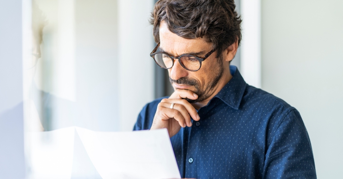 businessman reading a will