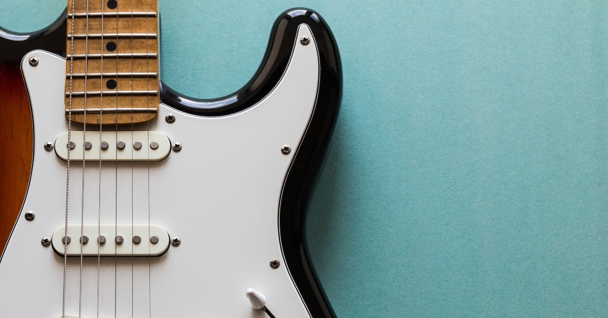 detailed photo of electric guitar