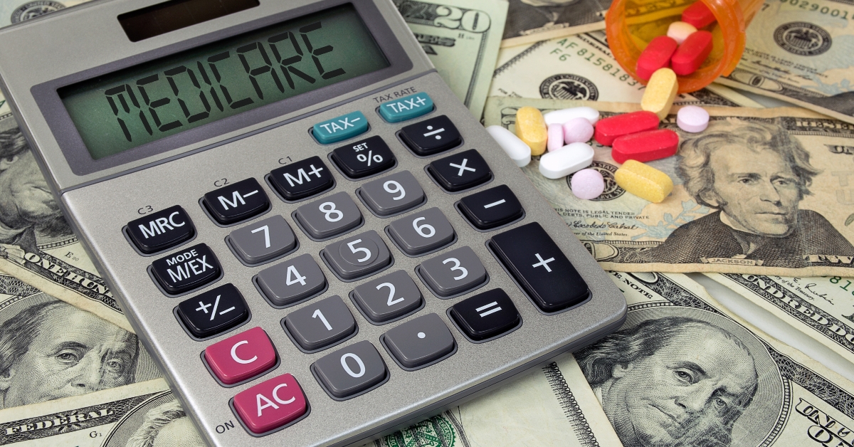 medicare text sign on calculator screen