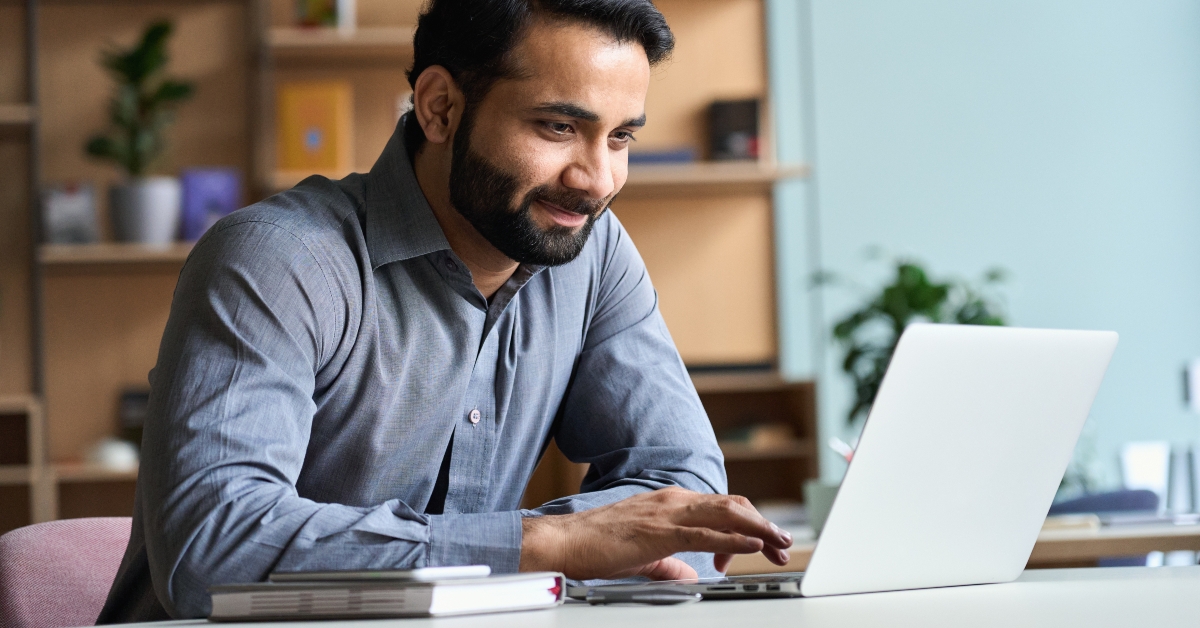 businessman working on laptop