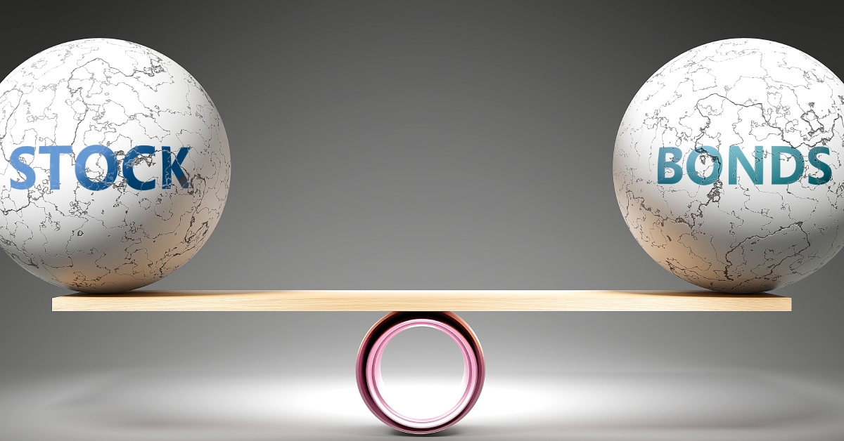 stock and bonds in balance