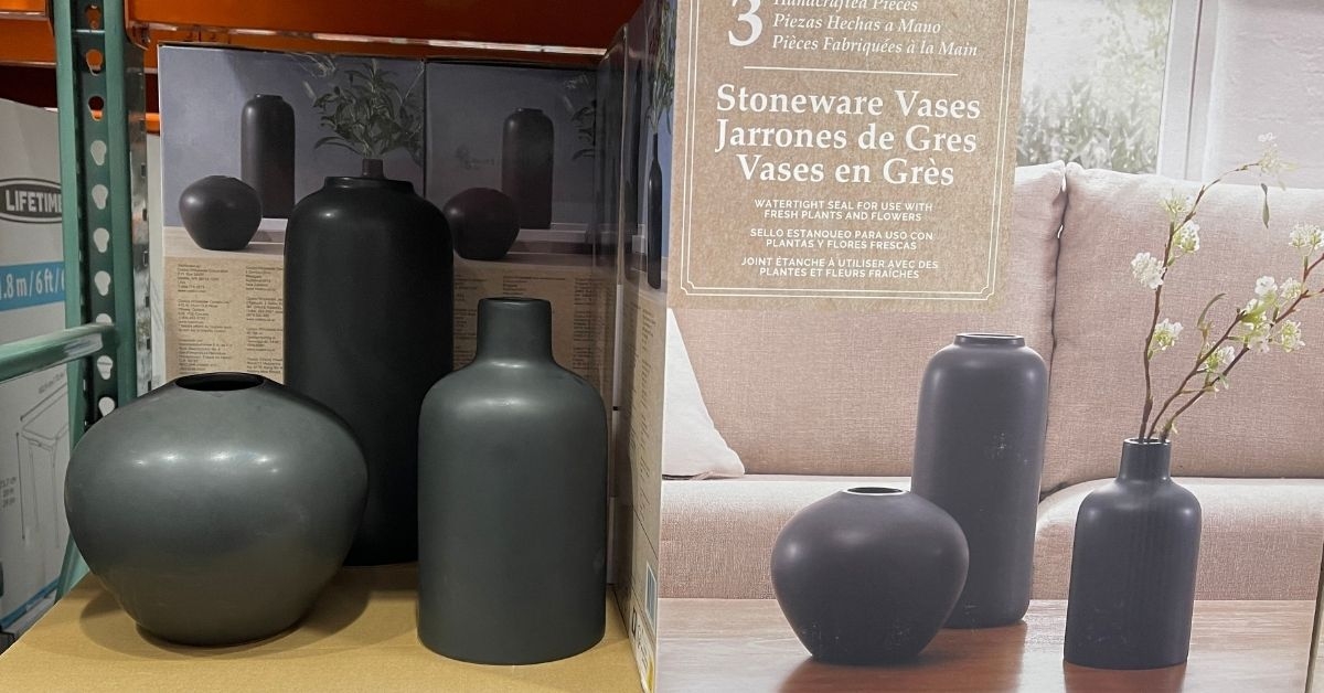 stoneware vases on display