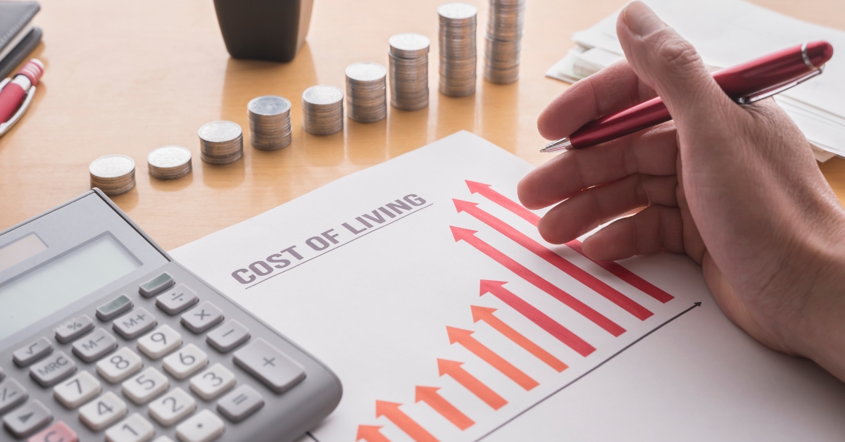 paper showing a graph of the rising cost of living 