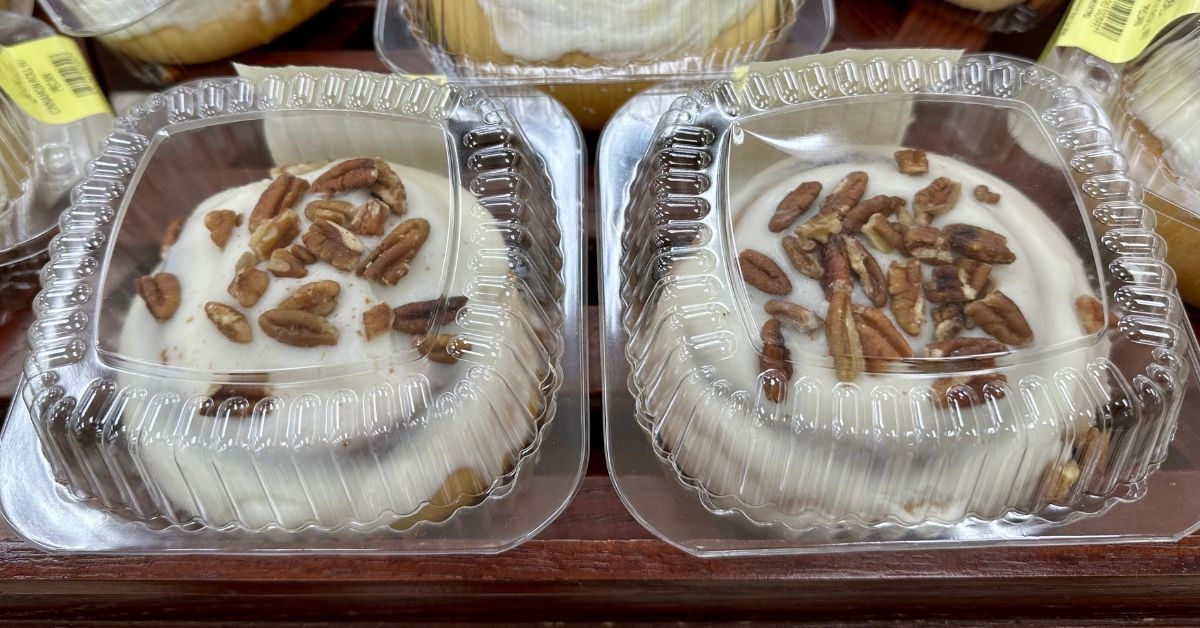 cinnamon roll in a small container