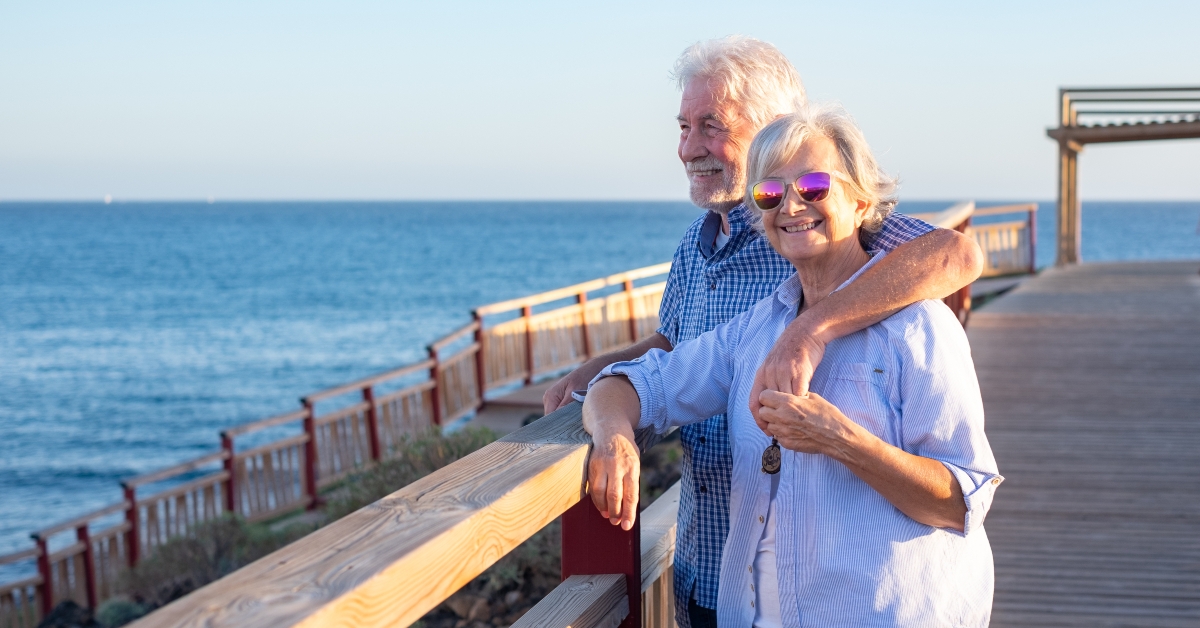 senior couple enjoying vacation