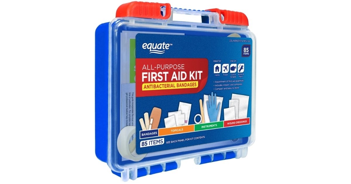 equate on the go first aid kit 85 piece