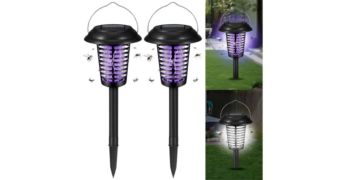 solar bug zapper repellent lamp stake light