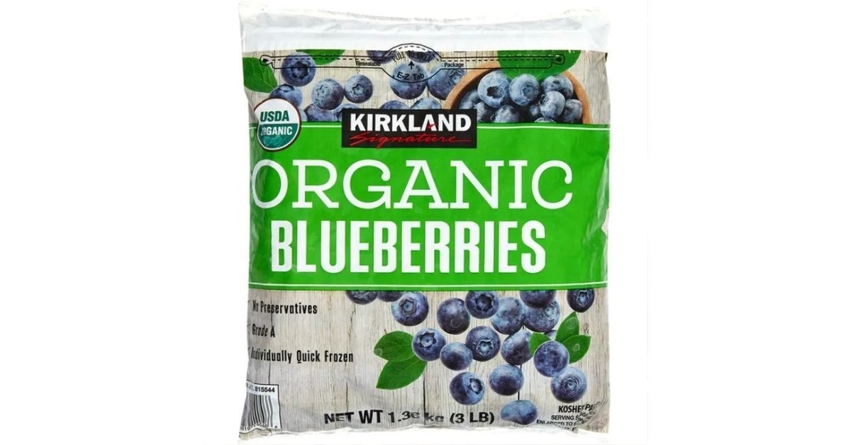Costco Kirkland organic frozen blueberries