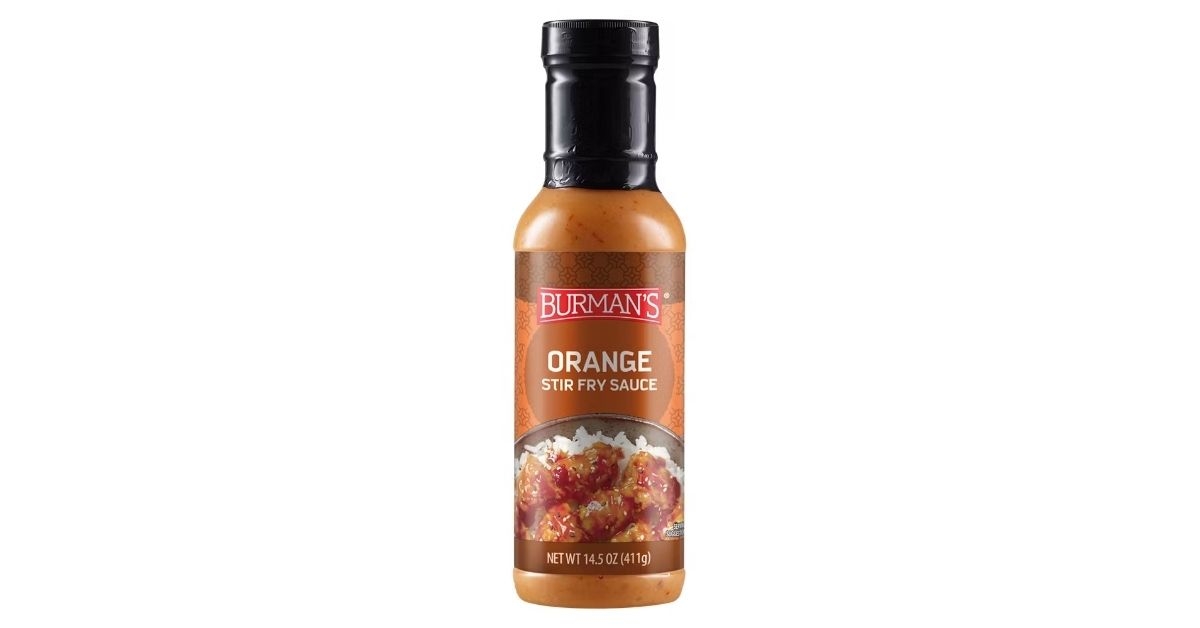 orange stir fry sauce in a bottle