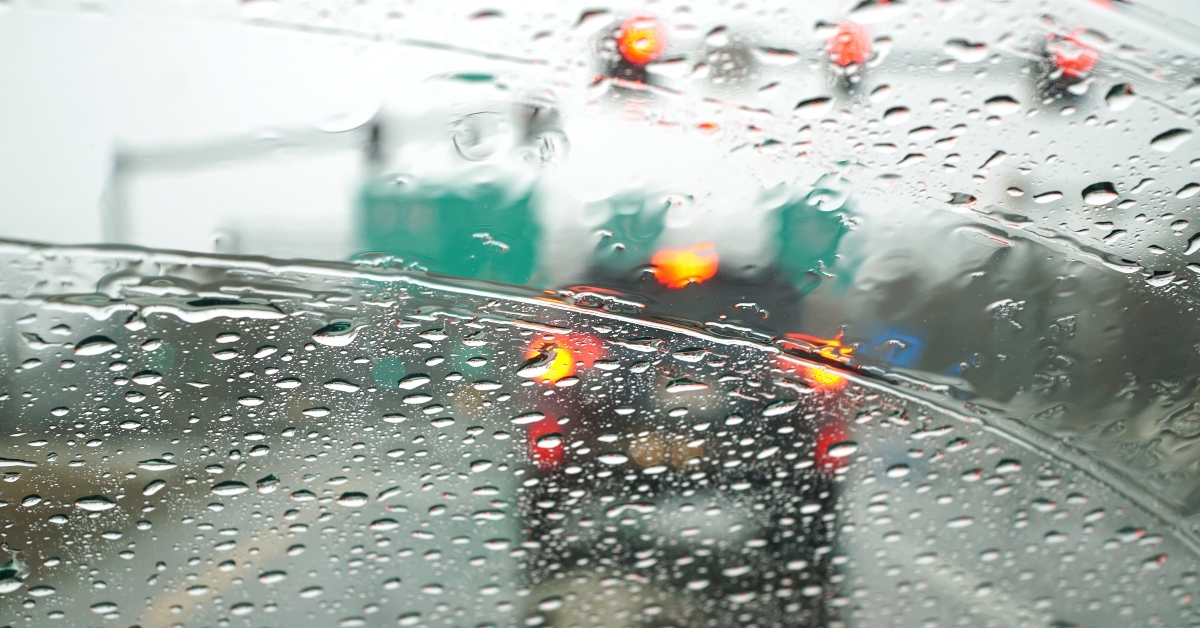 car windows with rain drop 