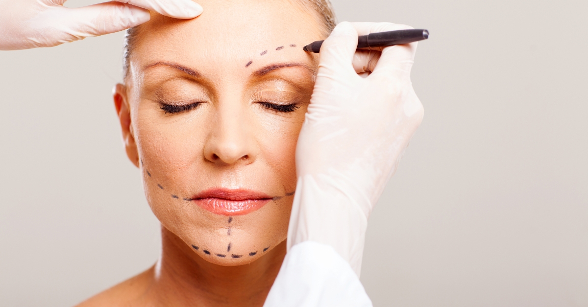 senior woman with correcting marks