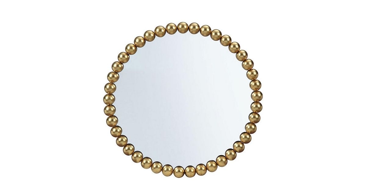 beaded round wall mirror