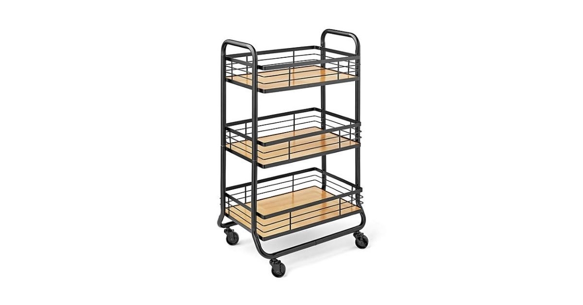 three tier rolling bar cart