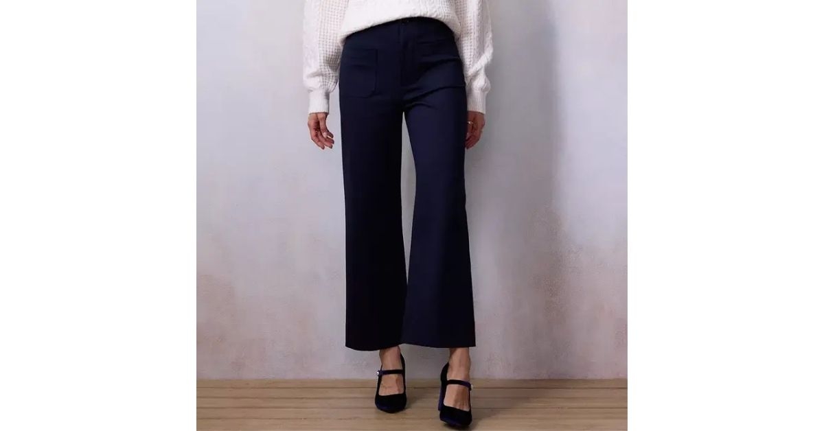 LC Lauren Conrad super high rise wide leg crop pants