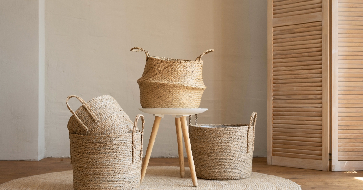 various wicker baskets