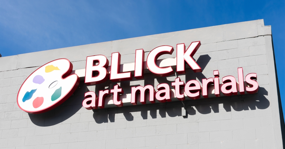 blick art materials sign