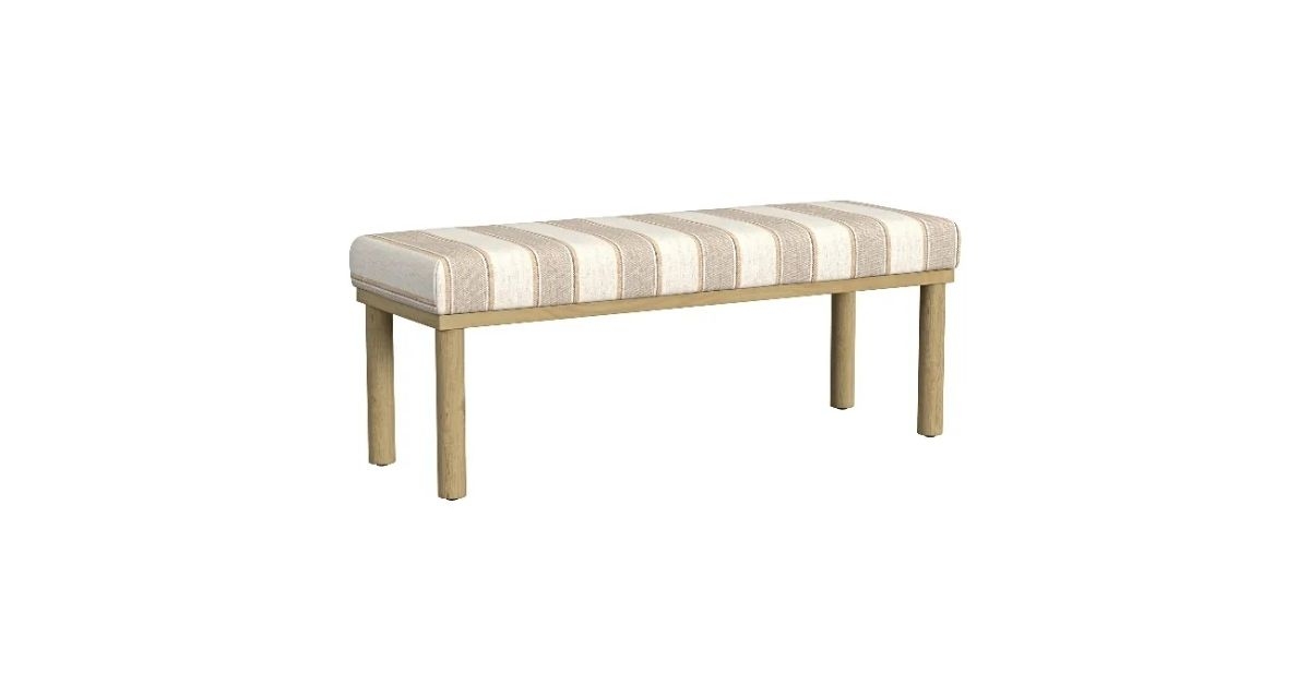 Drover Natural Exposed Wood Scandi Upholstered Bench