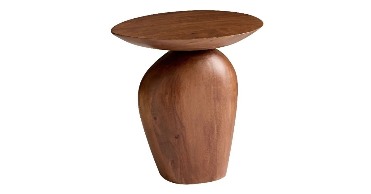 Lansing Hazelnut Mango Wood Asymmetrical Side Table