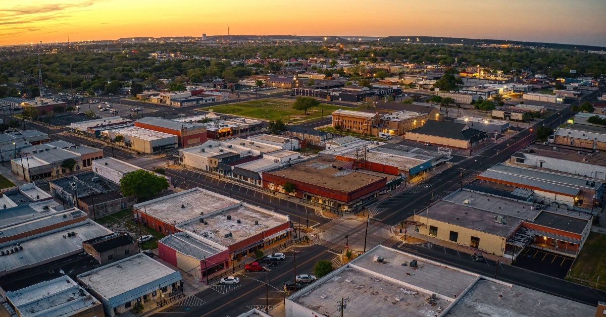 aerial view of downtown killeen
