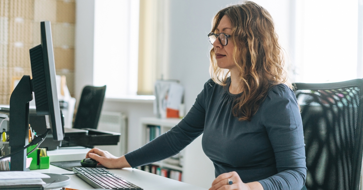 architect designer working on computer