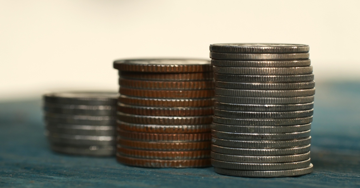 large stacks of coins