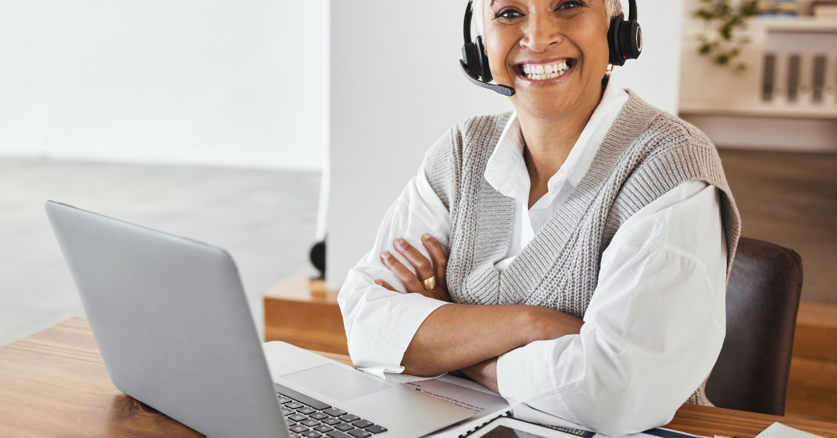 woman using laptop working from home