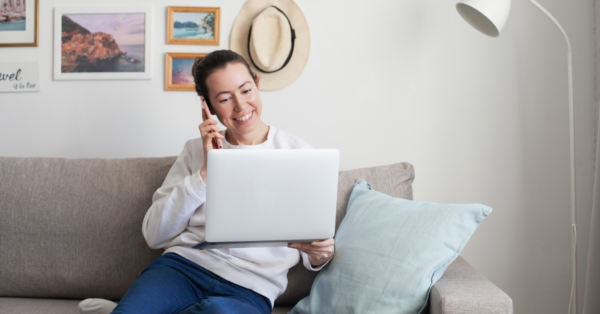 woman working on laptop