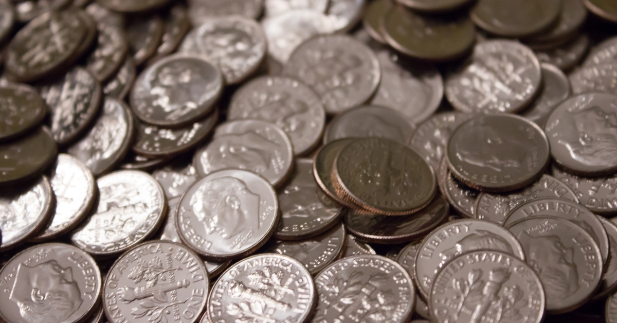 pile of dimes 