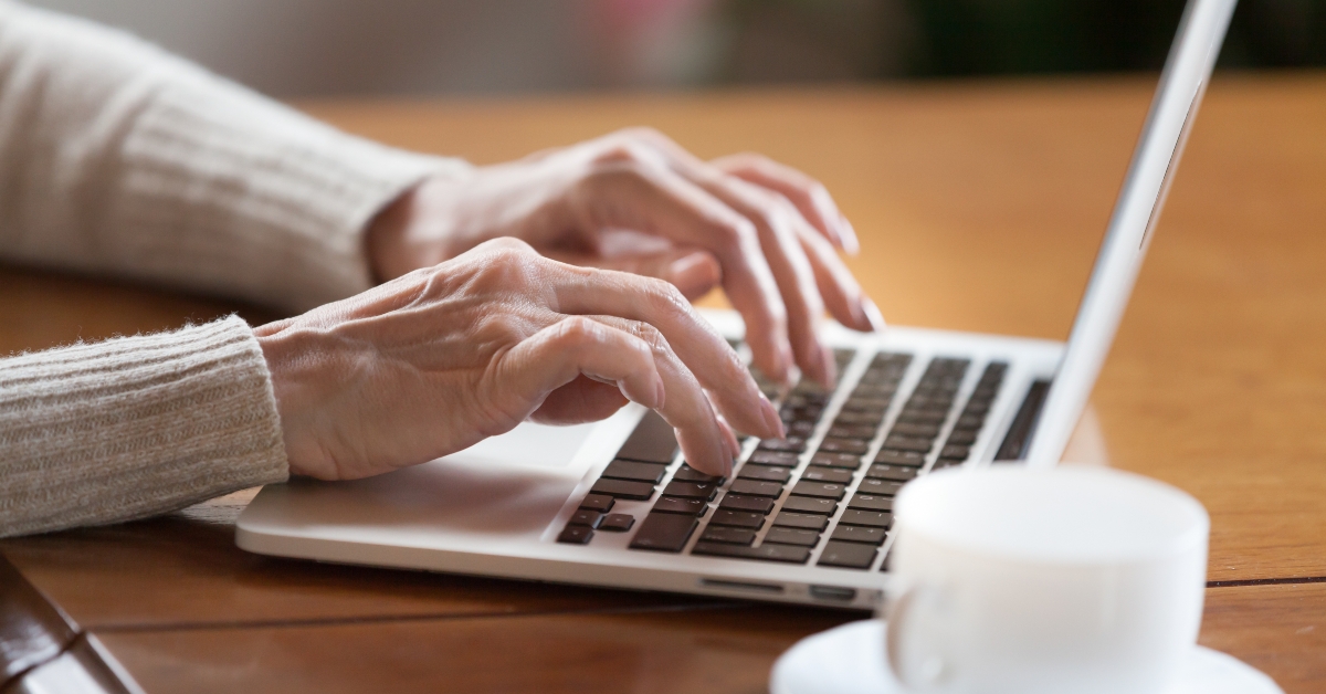 business woman working on laptop
