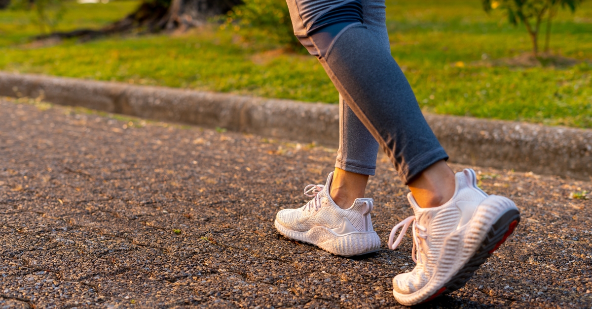 young woman walking exercise 