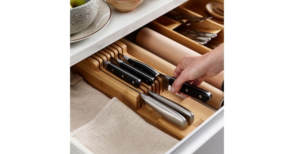 bamboo knife organizer