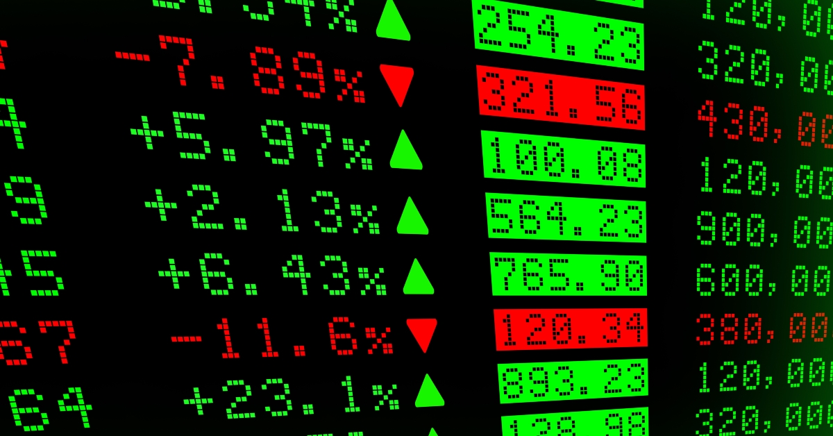 digital stock exchange panel 