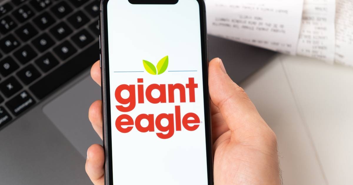 Giant eagle application on the screen of Apple iPhone