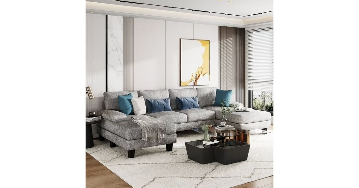 Furmax U-Shaped Sectional Sofa with Chaise