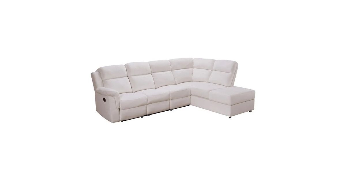 Legend Vansen 111.4'' Comfortable Recliner Sectional Storage Sofa in Beige