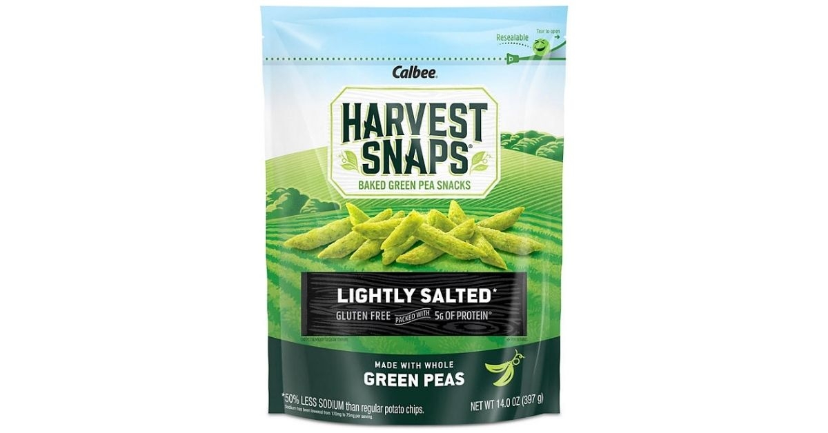 harvest snaps baked green pea snacks