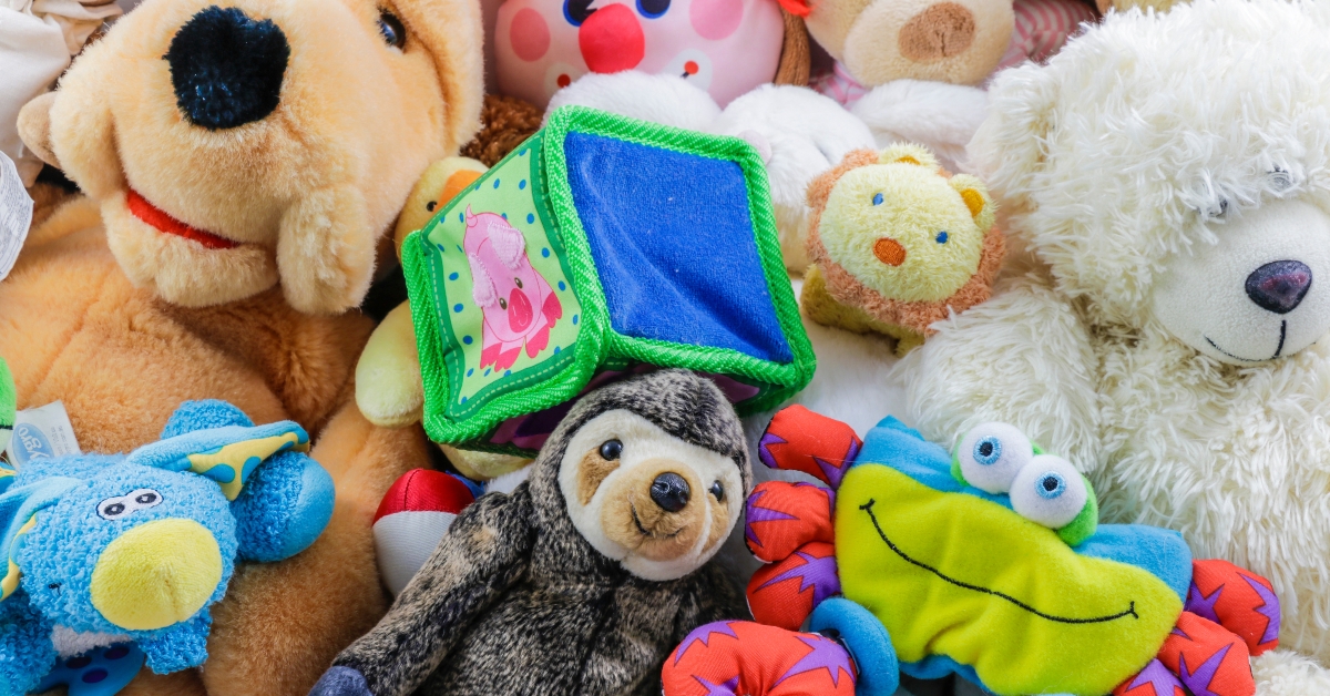 collection of stuffed animals and toys