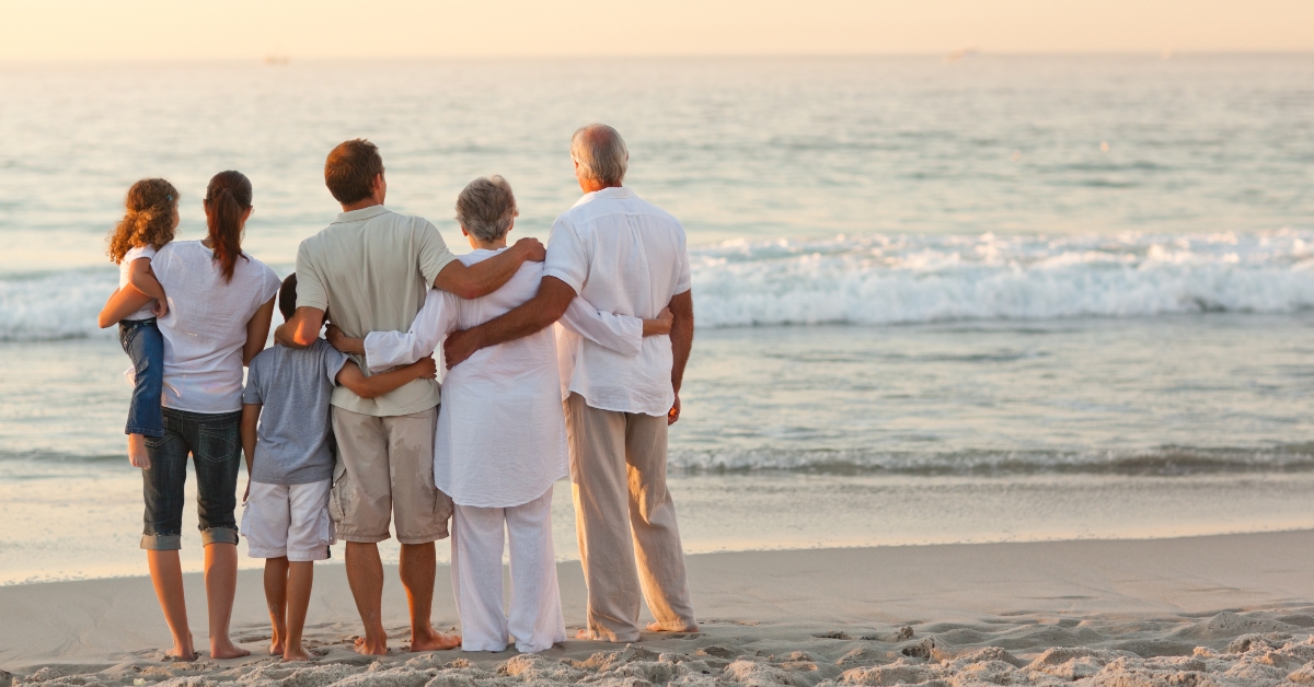family at the beach 