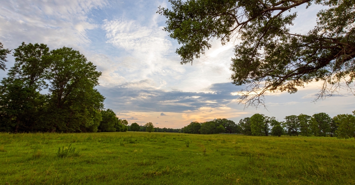 peaceful country sunset landscape