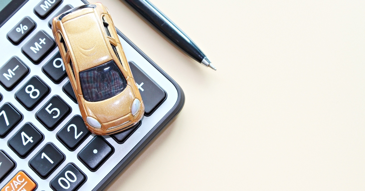  flat lay of miniature car model