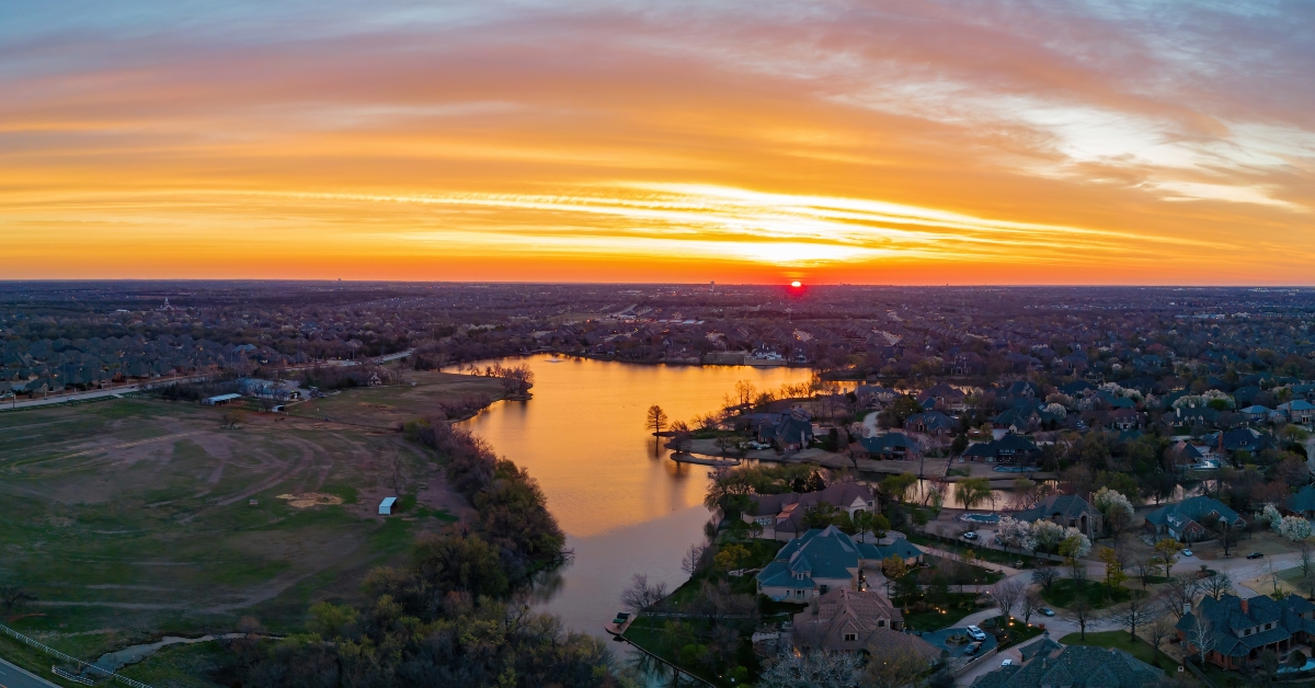 beautiful sunrise landscape over Edmond area