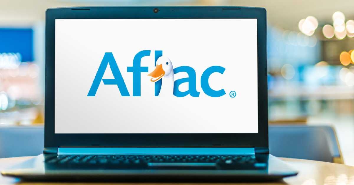 computer displaying logo of aflac