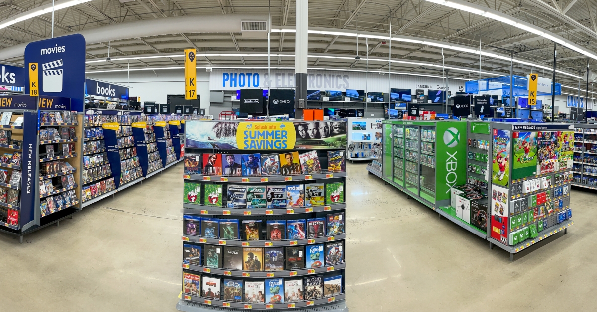 photo and electronics section of a walmart