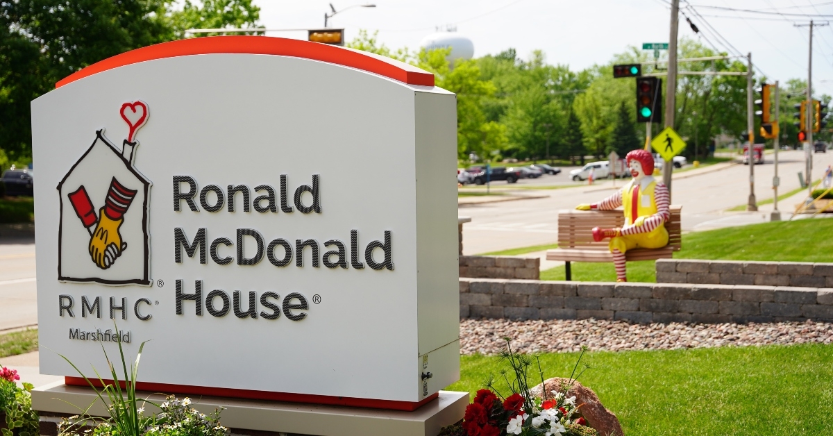 statue sitting at ronald mcdonald house