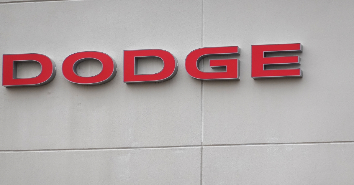 word dodge in red letters